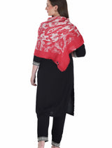 شالات نسائية شتوية جميلة ومزخرفة من Toosh Moda (أحمر 60*180) - Thumbnail 5