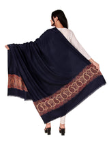 شالات توش مودا نسائية شتوية جميلة مزينة بالجاكار (أزرق 100*200) - Thumbnail 3