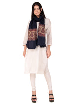 شالات توش مودا نسائية شتوية جميلة مزينة بالجاكار (أزرق 100*200) - Thumbnail 6