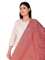 شالات كاني شالات كاني لملابس الشتاء العرقية الجميلة والمزخرفة للنساء من توش مودا (وردي 100*200) - Thumbnail 2