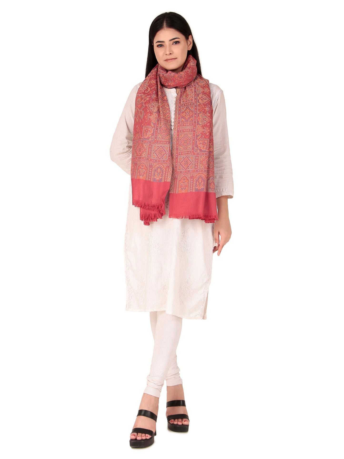 شالات كاني شالات كاني لملابس الشتاء العرقية الجميلة والمزخرفة للنساء من توش مودا (وردي 100*200)