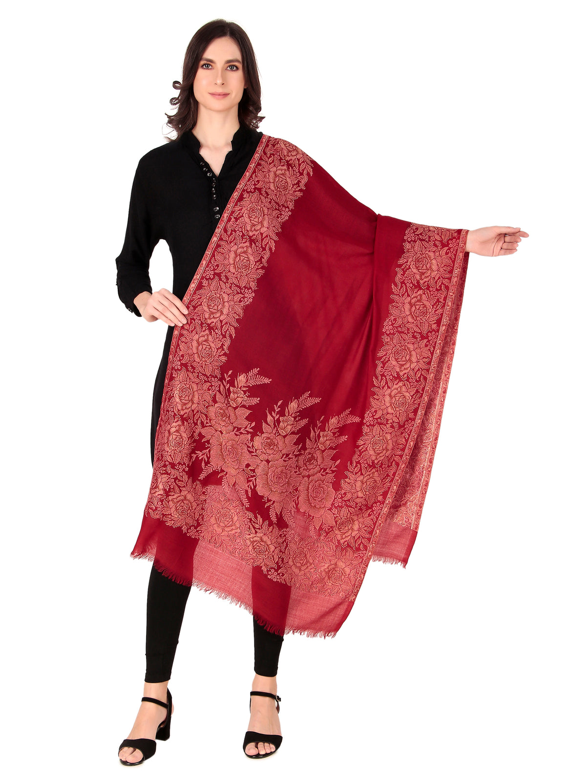 Fine Wool Jamawar jacquard Shawls - Image 1