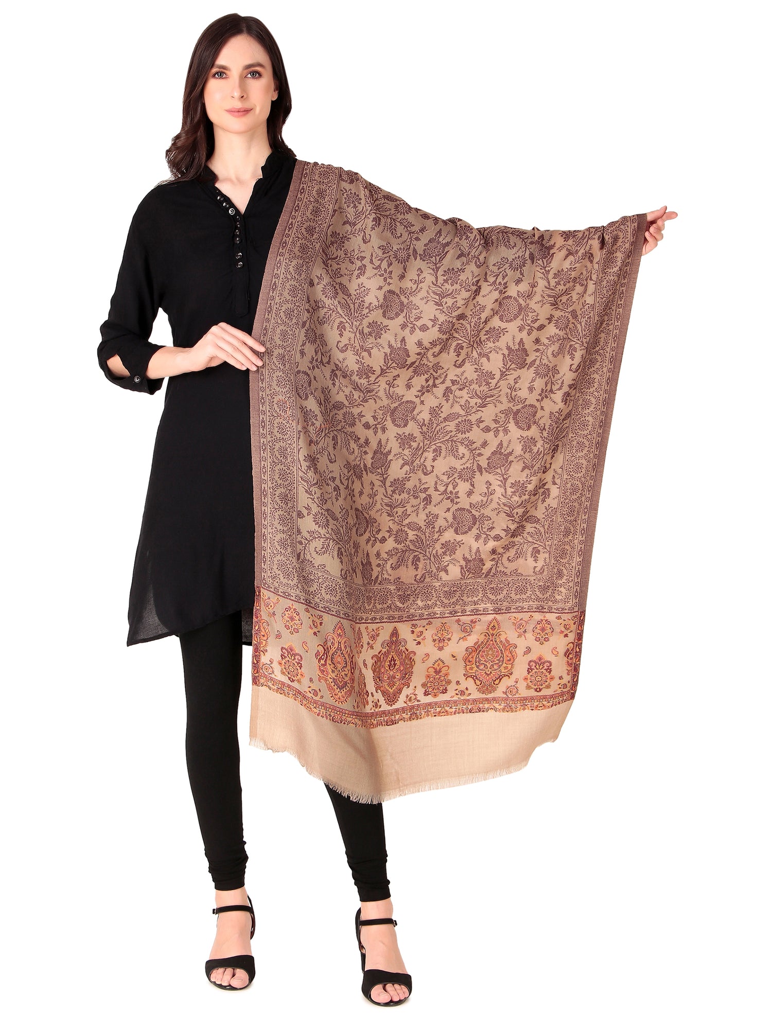 Fine Wool jacquard Shawls