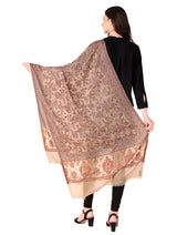 شالات Toush Moda النسائية الجميلة والمطرزة لملابس الشتاء العرقية من قماش الجاكار (بيج 70*200) - Thumbnail 6