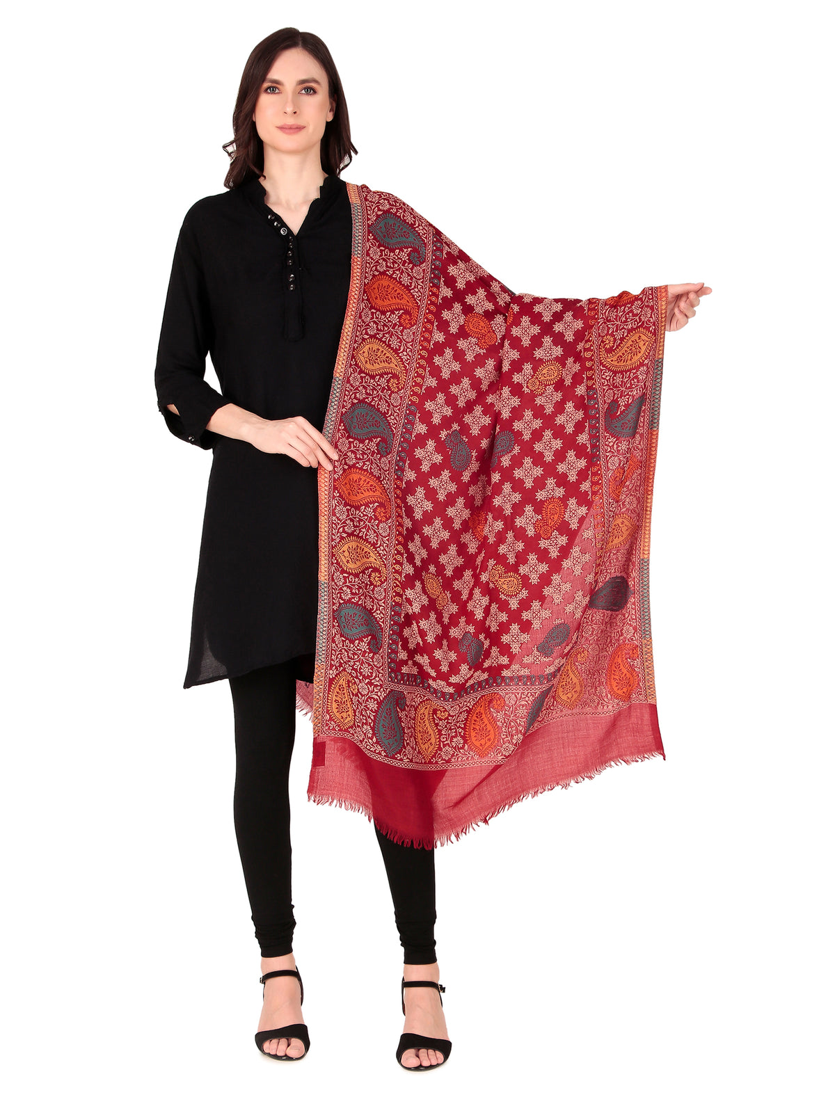 Fine Wool Jamawar Stole - Image 1