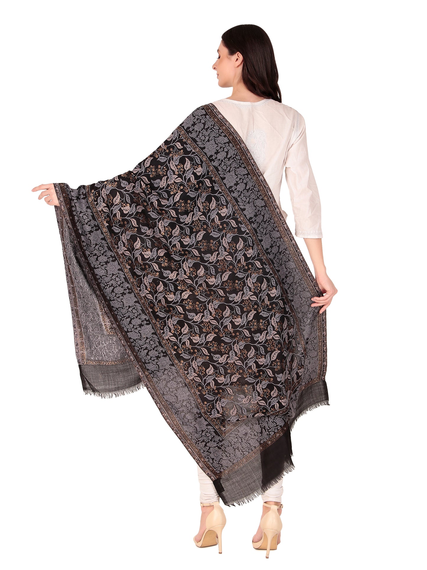 شالات جال شالات نسائية شتوية عرقية جميلة ومزخرفة من Toosh Moda (أسود 70*200)