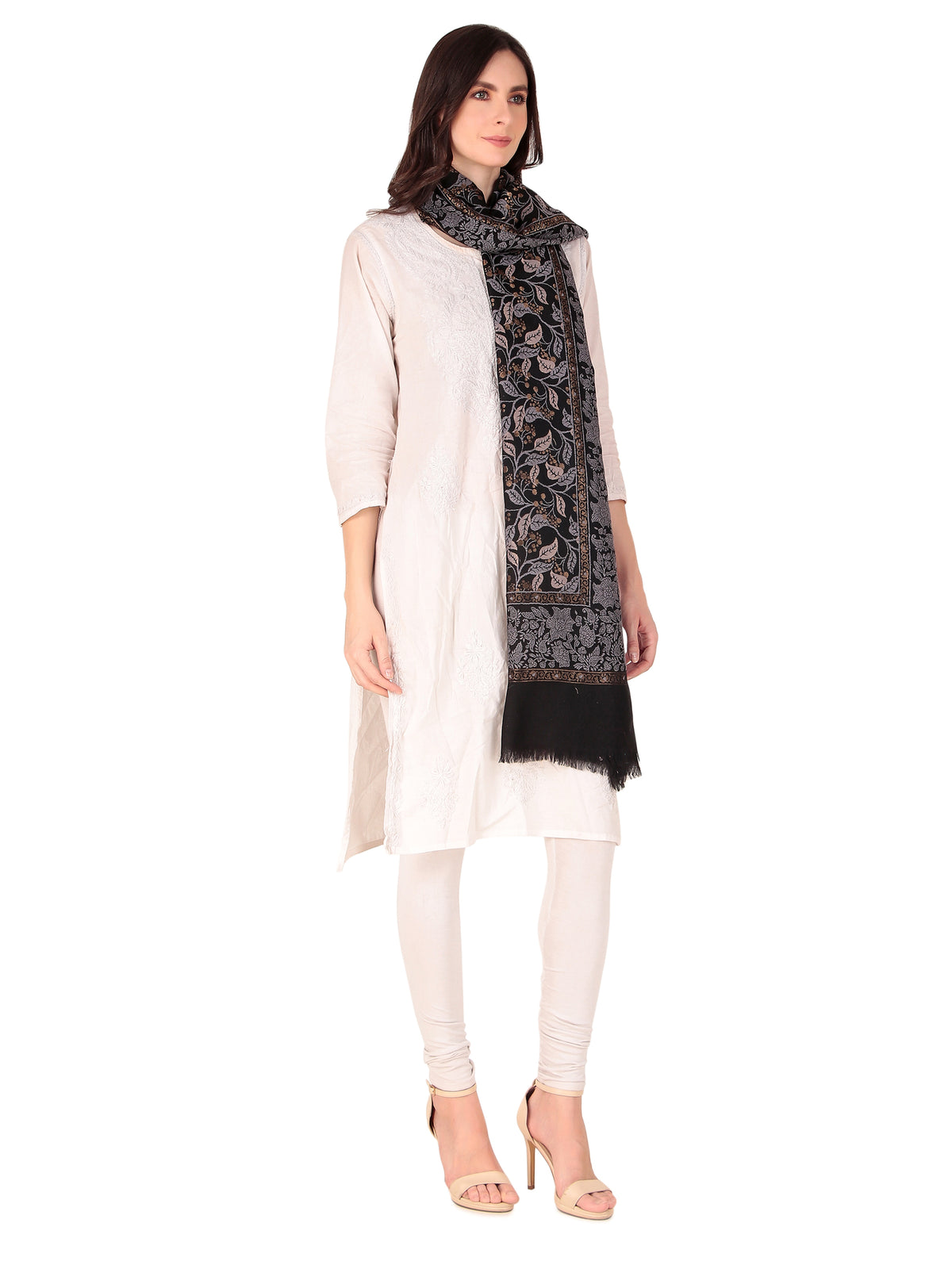 شالات جال شالات نسائية شتوية عرقية جميلة ومزخرفة من Toosh Moda (أسود 70*200) - Image 7
