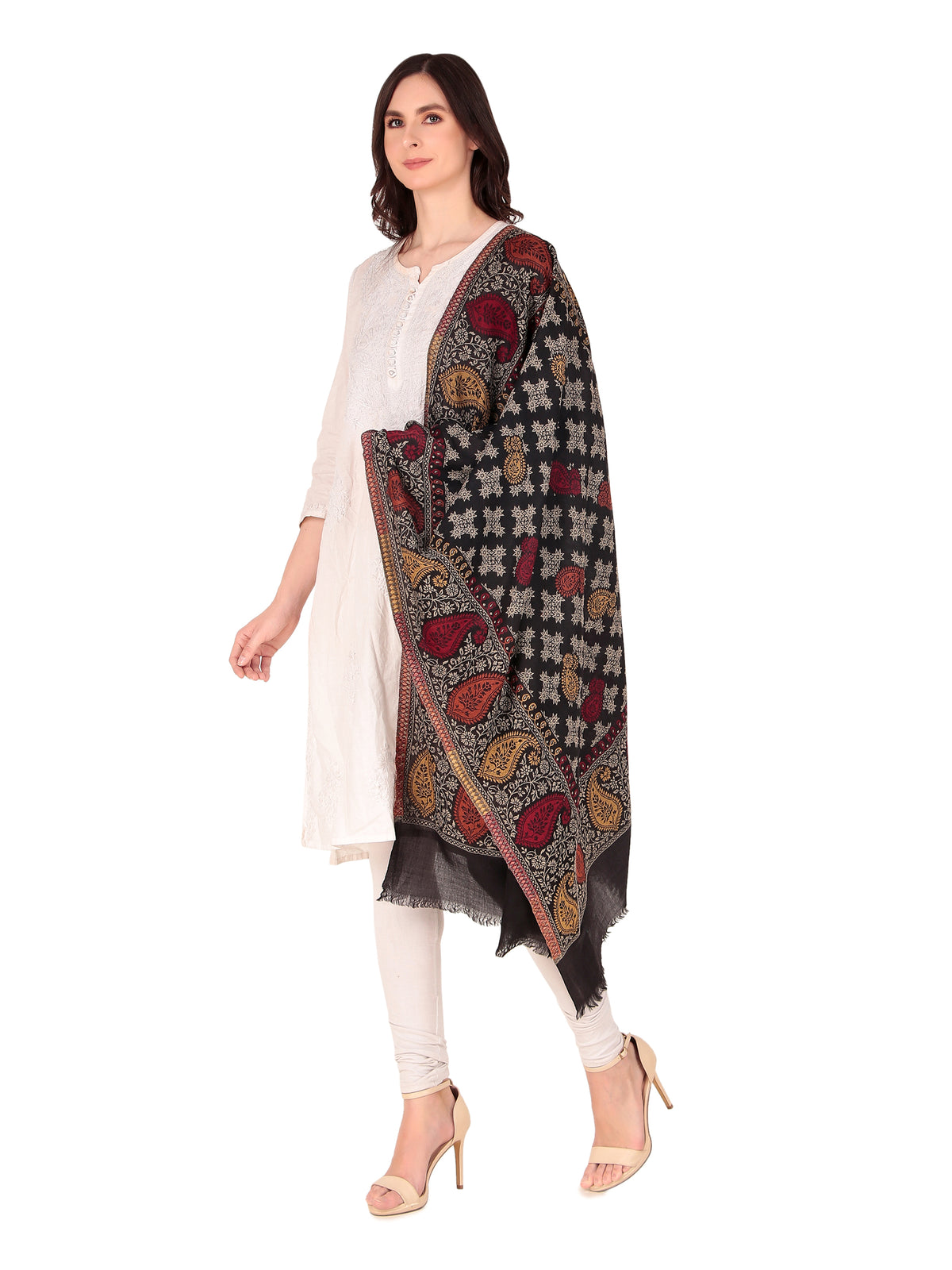 Fine Wool Jamawar jacquard Stole - Image 2