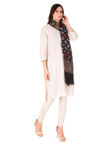 Fine Wool Jamawar jacquard Stole - Thumbnail 6