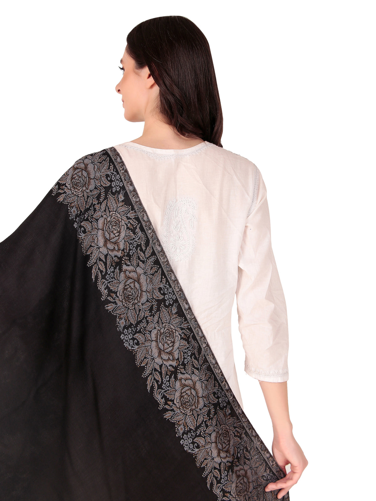 Fine Wool jacquard Stole - Image 7