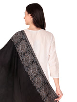 Fine Wool jacquard Stole - Thumbnail 7
