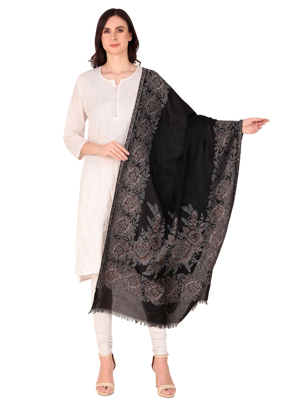 Fine Wool jacquard Stole - Image 1