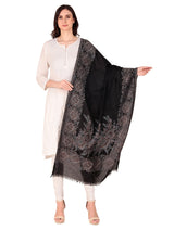Fine Wool jacquard Stole - Thumbnail 1