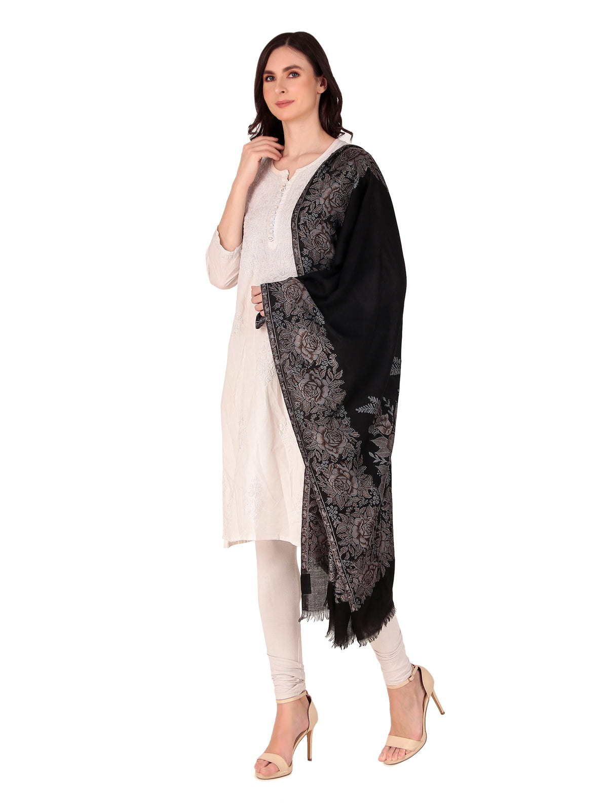 Fine Wool jacquard Stole - Image 4