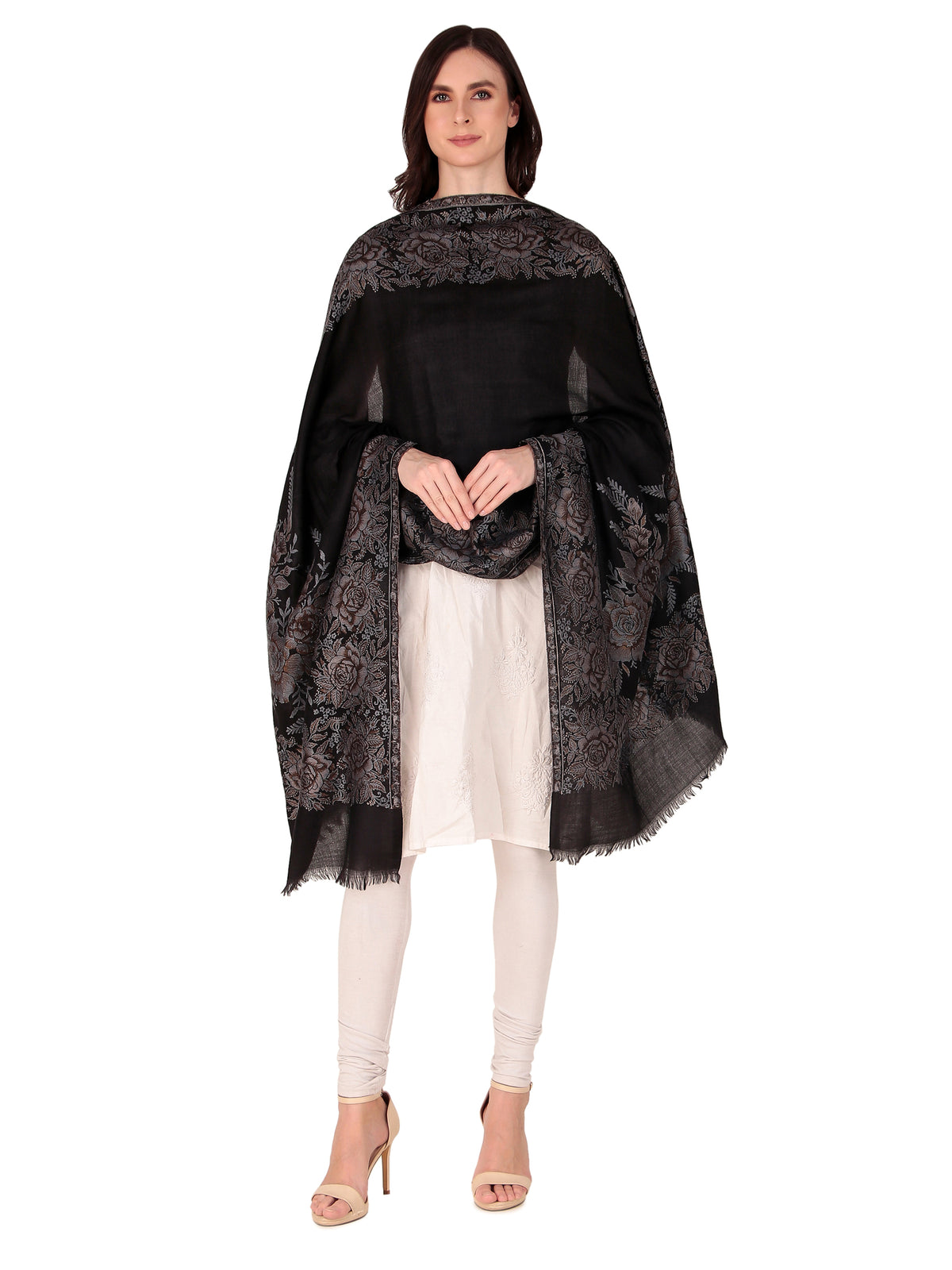 Fine Wool jacquard Stole - Image 2