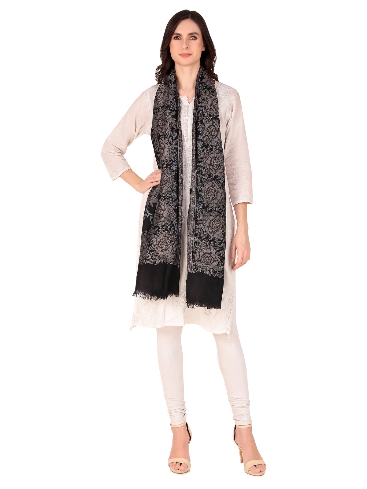 Fine Wool jacquard Stole - Image 5