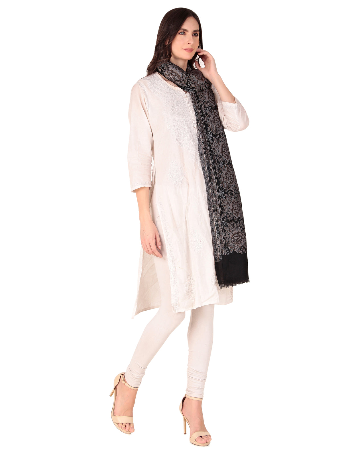 Fine Wool jacquard Stole - Image 6