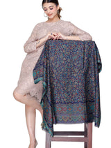 Woman Luxurious Silk Modal Zari Shawl with Golden Zari - Thumbnail 2