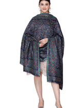 Woman Luxurious Silk Modal Zari Shawl with Golden Zari - Thumbnail 5