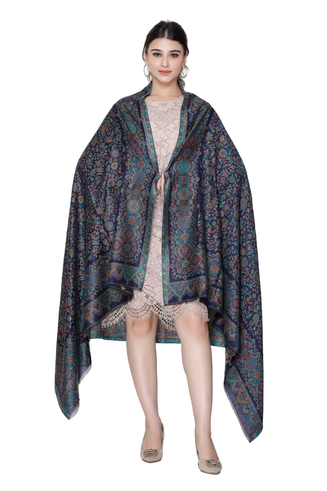 Woman Luxurious Silk Modal Zari Shawl with Golden Zari - Image 1