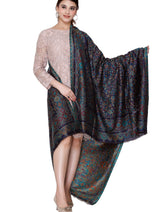 Woman Luxurious Silk Modal Zari Shawl with Golden Zari - Thumbnail 3