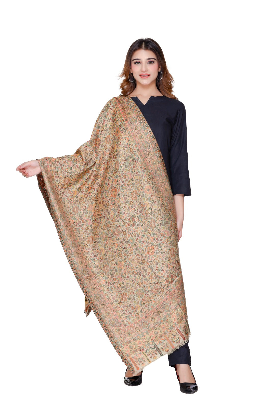 GOLDN ZARI SHAWLS (BEIGE)