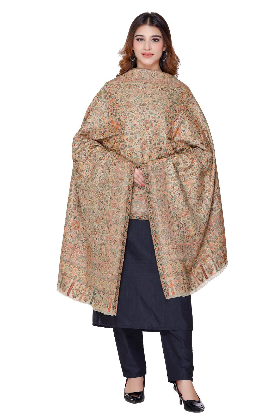 GOLDN ZARI SHAWLS (BEIGE) - Image 1