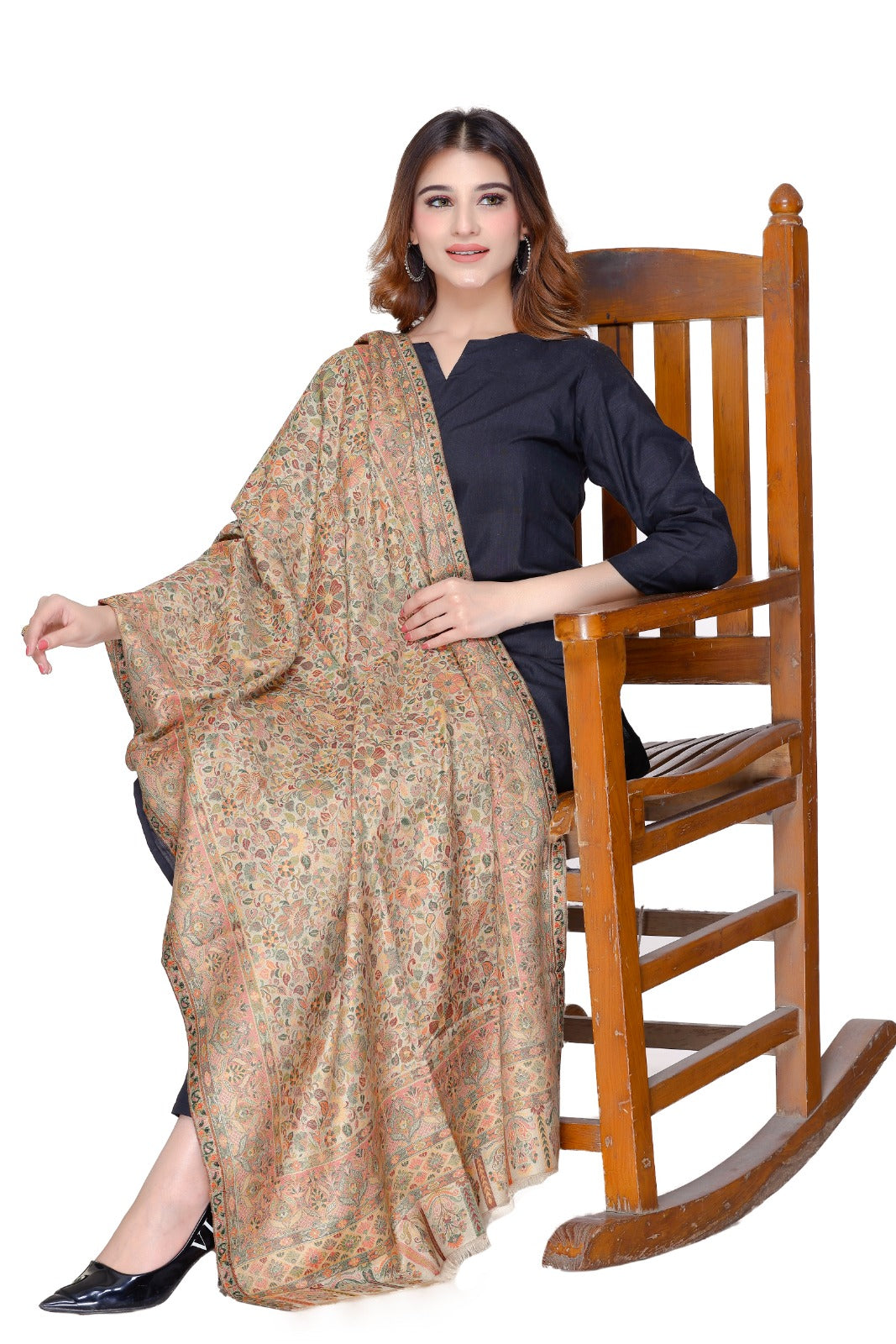 GOLDN ZARI SHAWLS (BEIGE) - Image 3