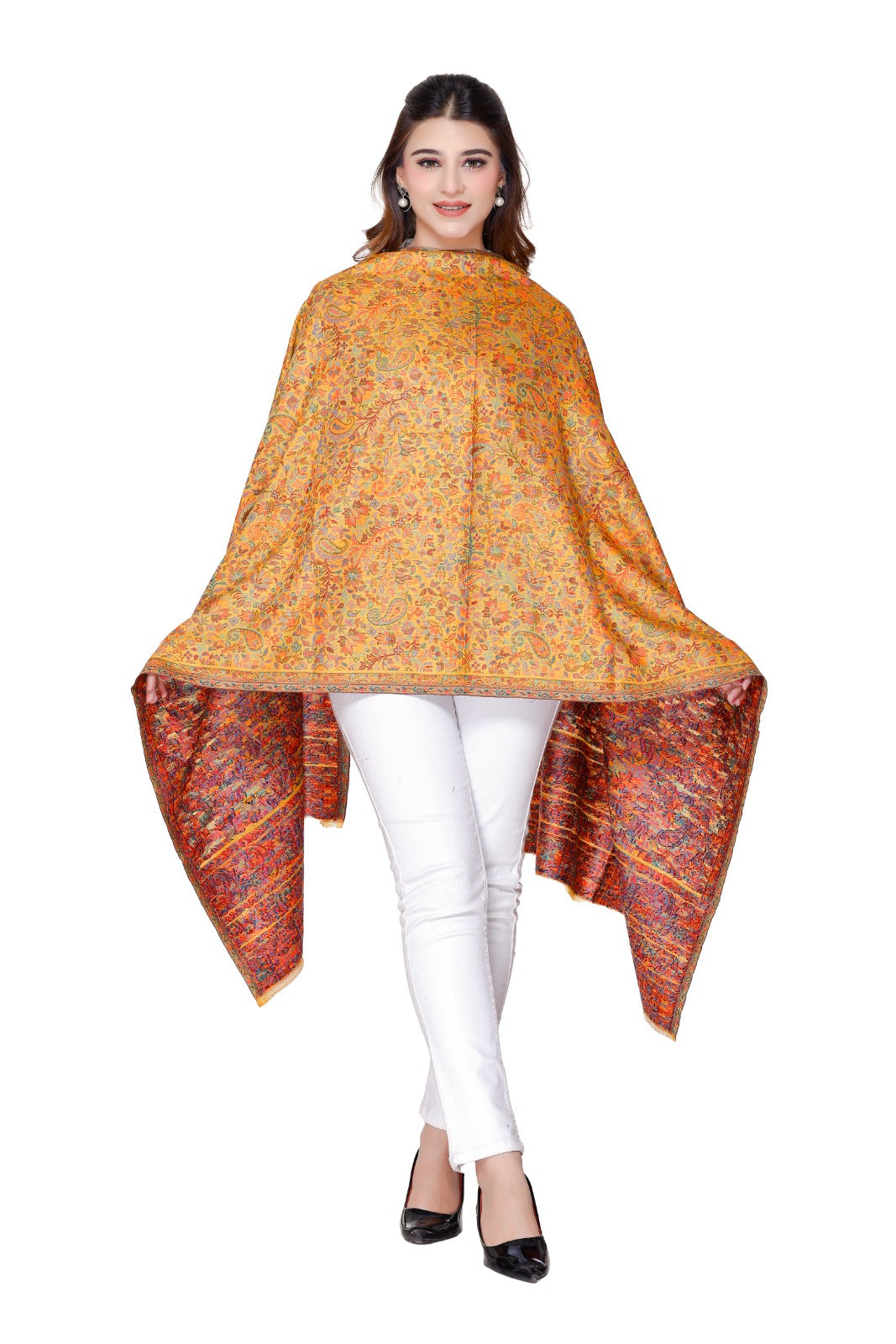 GOLDN ZARI SHAWLS (MUSTARD)