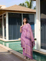 Unstitch Jacquard Suits With Chanderi Dupatta - Thumbnail 1