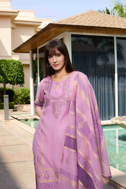 Unstitch Jacquard Suits With Chanderi Dupatta