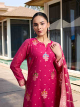 Unstitch Jacquard Suits With Chanderi Dupatta - Thumbnail 2