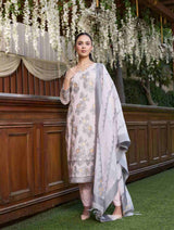 Unstitch Jacquard Suits With Chanderi Dupatta - Thumbnail 1