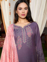 بدلة نسائية شتوية من قماش الجاكار غير المخيط من TOOSH MODA مع سترة من الصوف الأكرو - Thumbnail 1