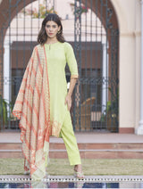 بدلة TOOSH MODA النسائية من قماش الجاكار غير المخيط مع وشاح Chanderi Dupatta  - Thumbnail 1